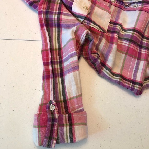 Aeropostale Girls Pink/Purple Plaid Shirt Size M - Picture 5 of 7
